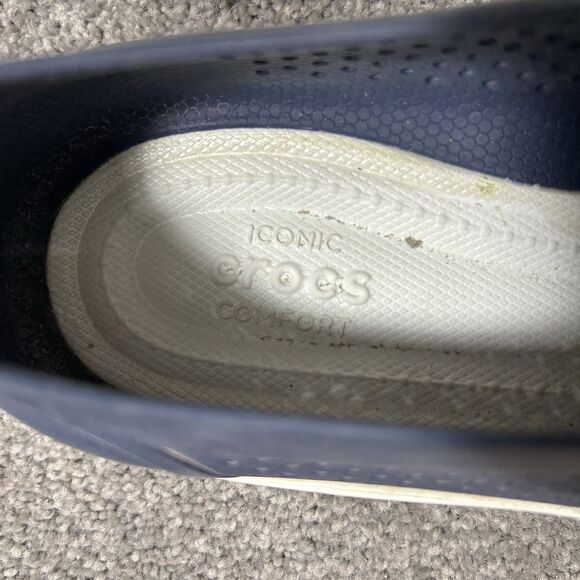 Crocs Citilane Roka Court 204872 Mens Size 9 Navy Blues Perforated Slip On Shoes - Picture 10 of 10